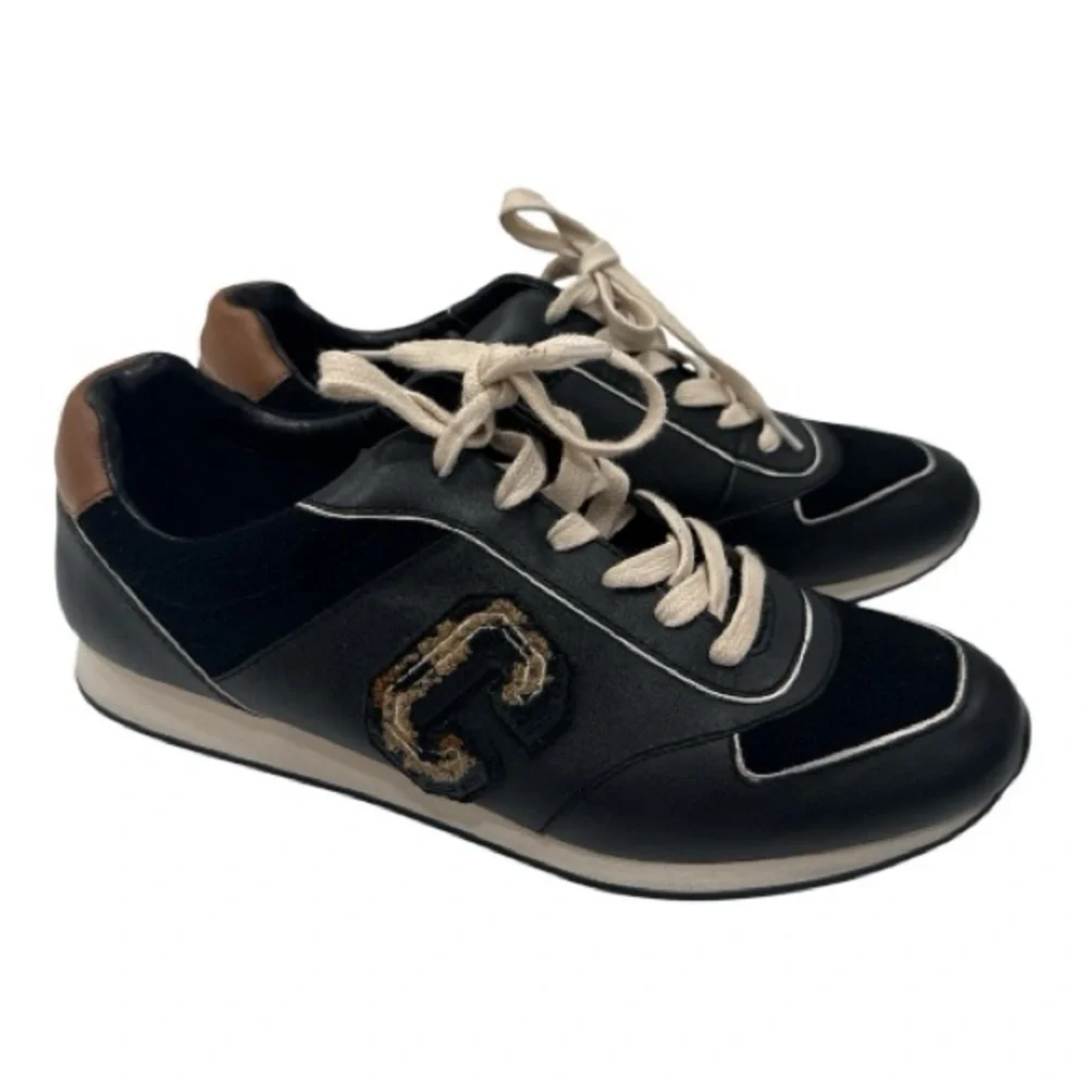 Coach Rebecca Varsity Nap/suede Black/Saddle Q8800 US size 10 B